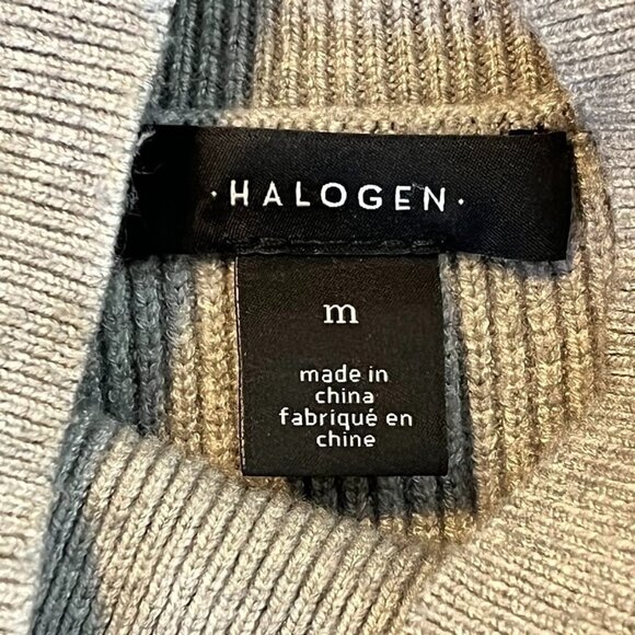 Halogen Asymmetrical Button Mock Neck Sweater Academia Grandma Core Art Modern M - Picture 3 of 4